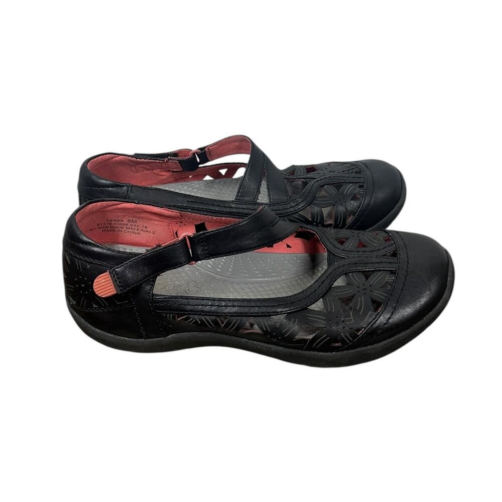BareTraps Ferra Mary Jane Flats‎ 8M Rebound Technology Black Comfort Shoes Laser